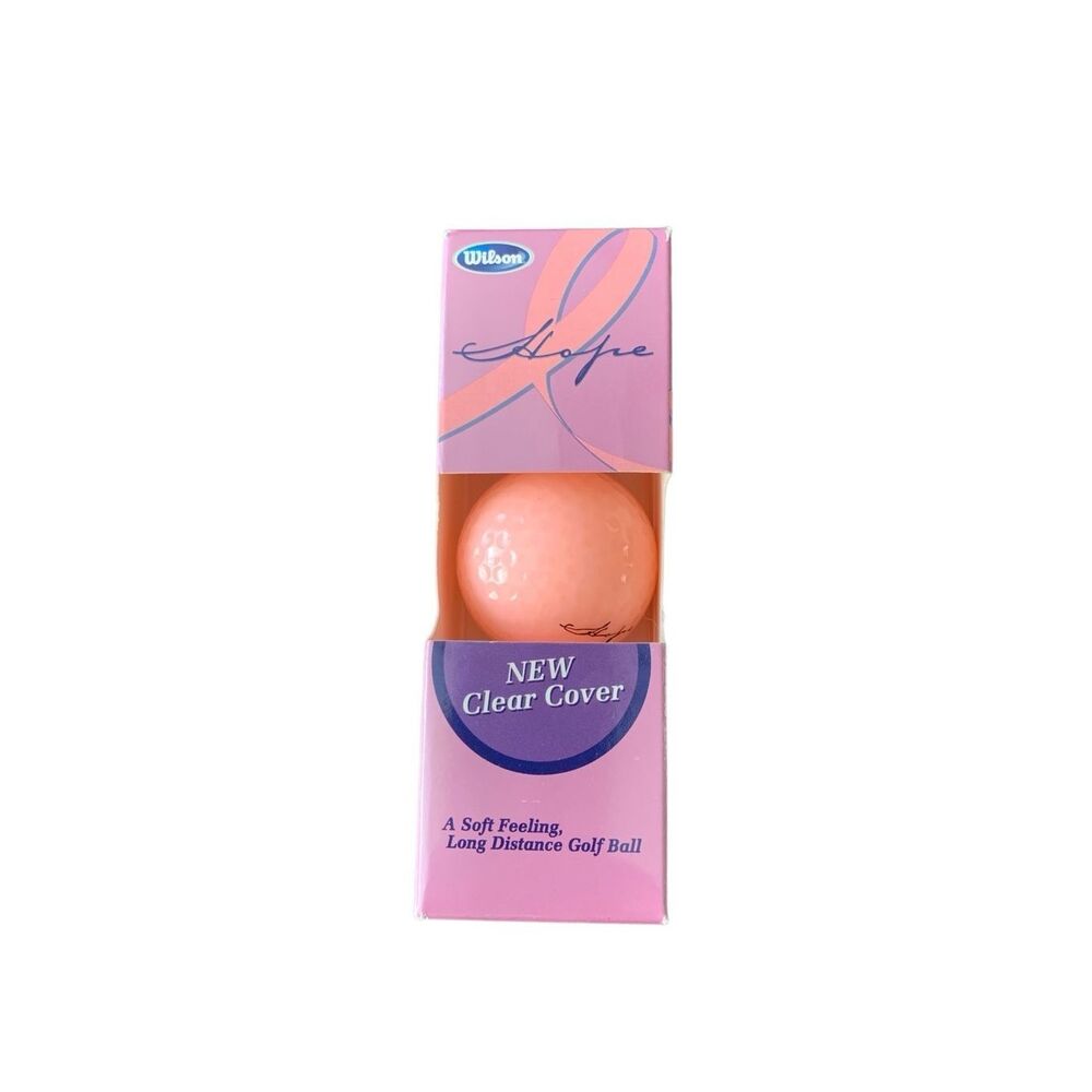 NEW Wilson Hope Pink 3Ct GOLF BALLS New Clear Cover Join the Fight Unique HTF